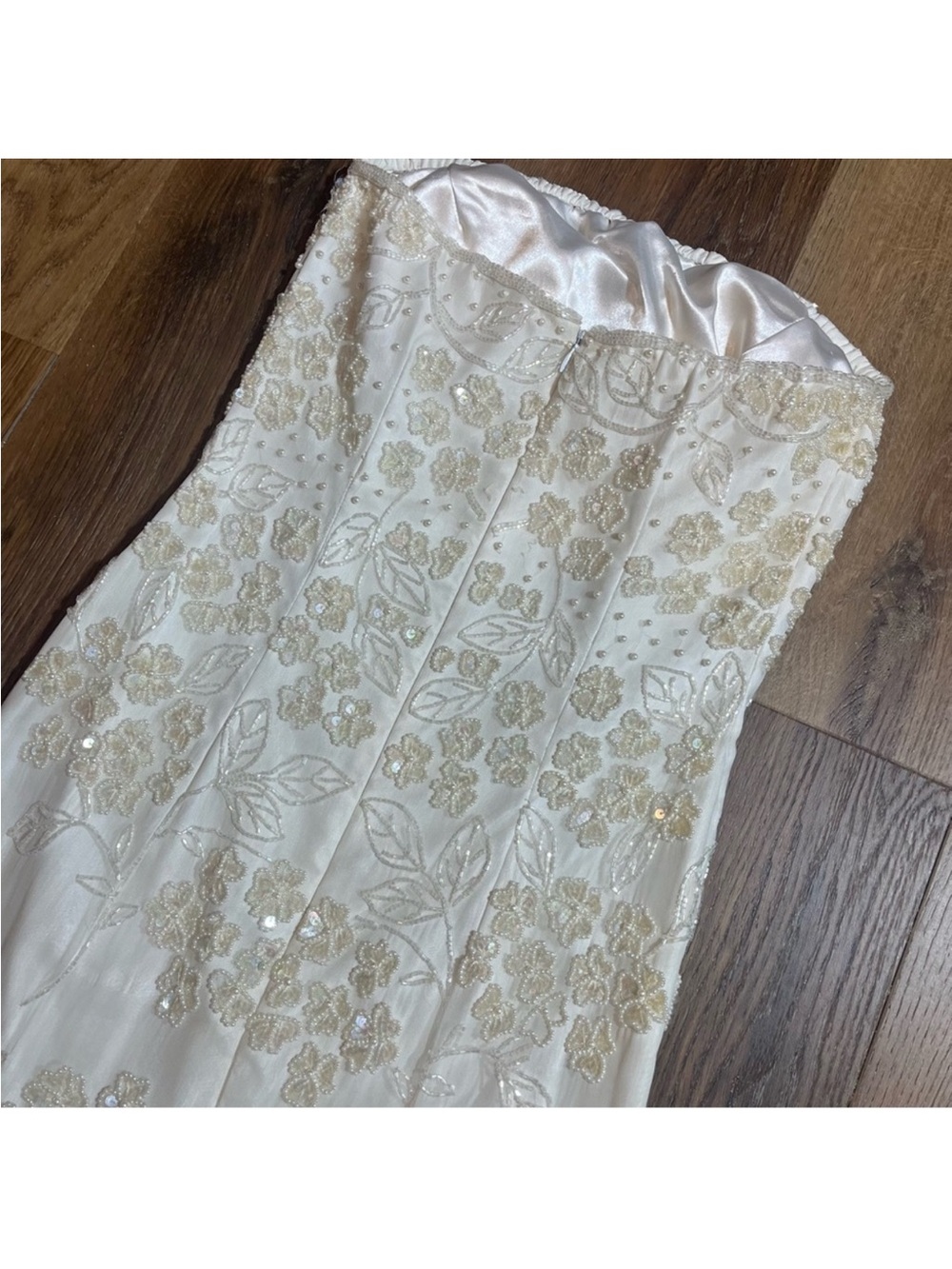 Vintage 100% Silk Beaded Dress Vintage Silk Dress Vintage Beaded Deess Wedding - Picture 15 of 16